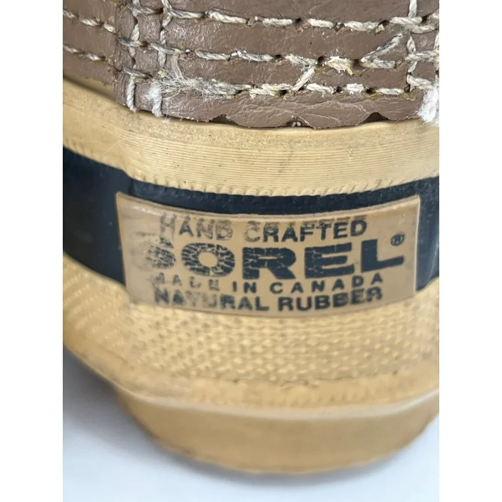 Sorel Manitou Womens Winter Boots‎ Size 6 Tan & Black Shearling Lined Waterproof